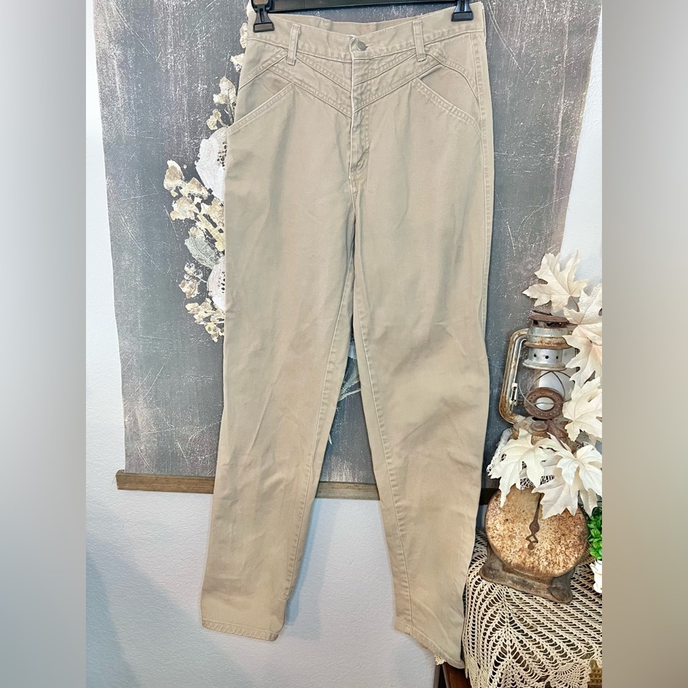 Roper Vintage 80s/90s Khaki Western Hi-Rise Cowgirl Riding Jeans Sz 13 Made USA